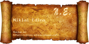 Niklai Edina névjegykártya